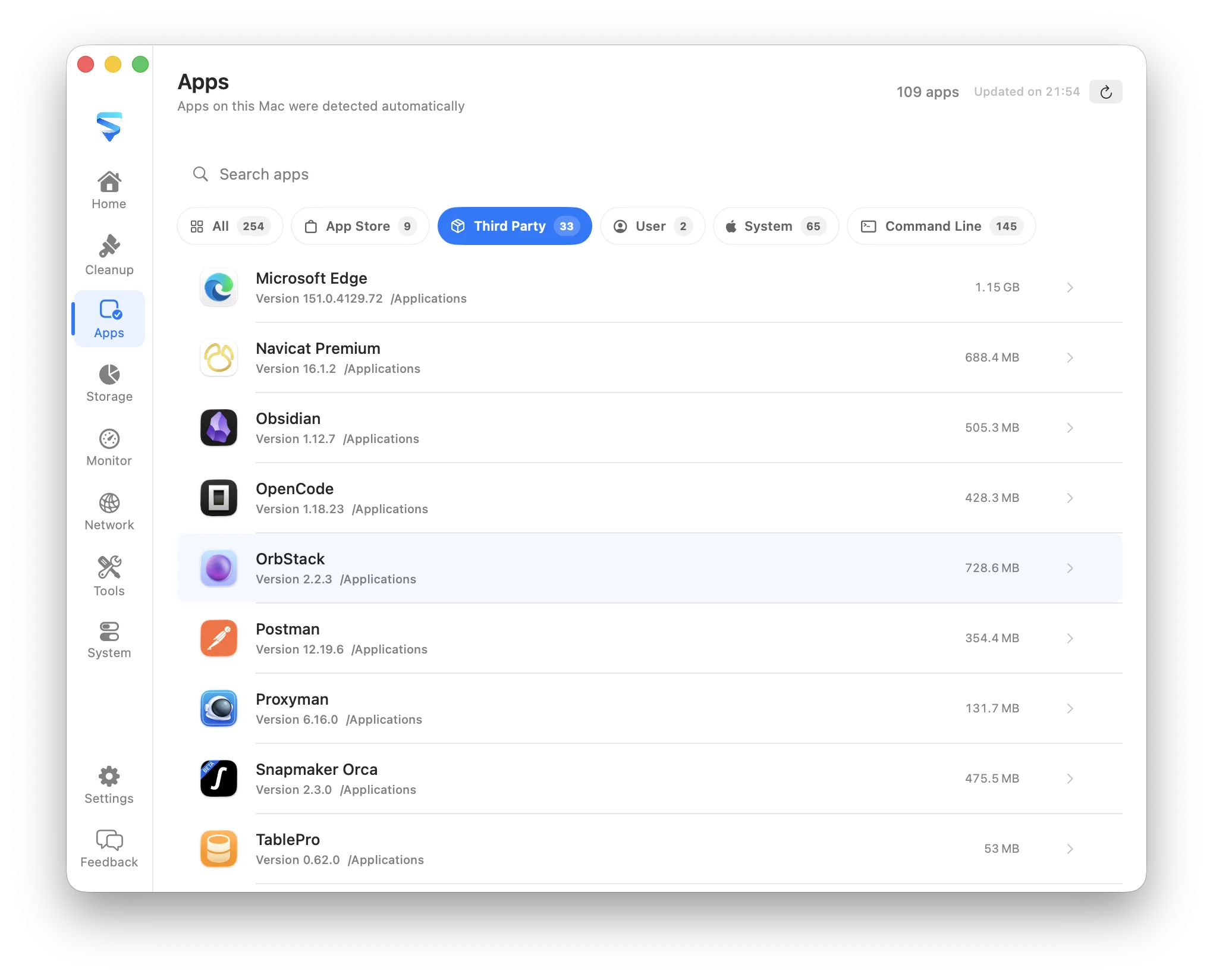 MachKit apps workspace showing installed apps and software categories